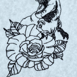 Fierce Dinosaur Rose Line Art