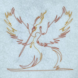 Fire Phoenix Lady Line art