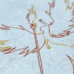 Fire Phoenix Lady Line art