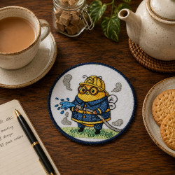 Firefighter Bee Spraying Water ITH coaster