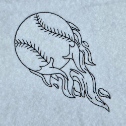 Flaming Baseball Line Art