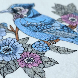 Floral Blue Jay On Branch