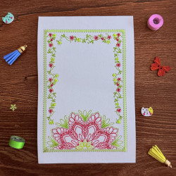 Floral Border Lotus Cardstock