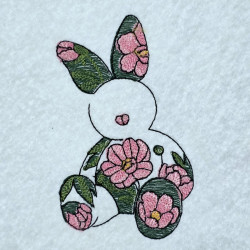 Floral Bunny Silhouette