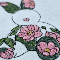 Floral Bunny Silhouette