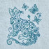 Floral Butterfly Cat