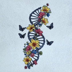 Floral DNA Helix With Butterflies