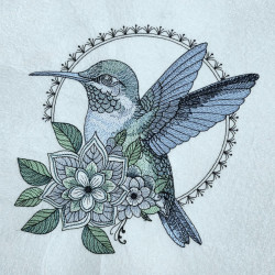 Floral Hummingbird Mandala Art
