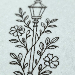 Floral Lamp Embroidery Design