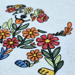 Floral Puppy Silhouette
