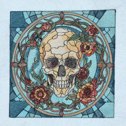 Floral Skull Block