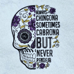 Floral Skull Inspirational Quote