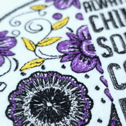 Floral Skull Inspirational Quote