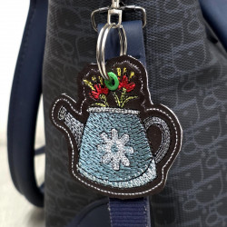 Floral Teapot Key Fob