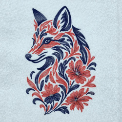 Floral Wolf Silhouette