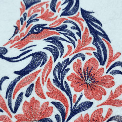 Floral Wolf Silhouette