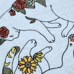 Floral Ying Yang Cats
