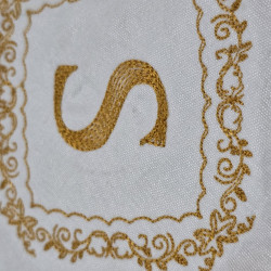 Flower bud With Leaves Border Monogram Letter S