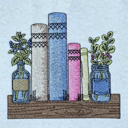 Flower Jar Plants Bookshelf 