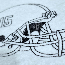 Football Helmet With Number Line Art
