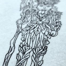 Forest Wizard Nutcracker Line Art