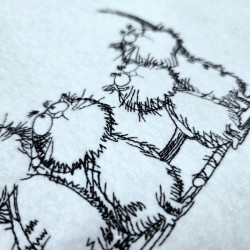 Four Playful Cats Line Art