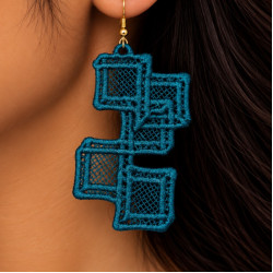 Four-Square Woven Knot FSL Earring