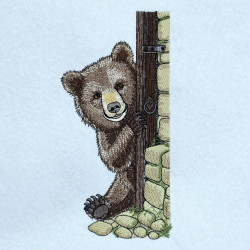 Friendly Peeking Brown Bear