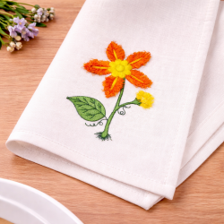 Fringe Orange Flower With Leaf