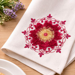 Fringe Round Pink Flower