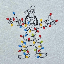 Funny Christmas Dog Line Art