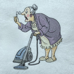 Funny Grandma Vacuuming