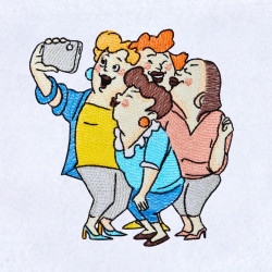 Funny Ladies Taking Selfie