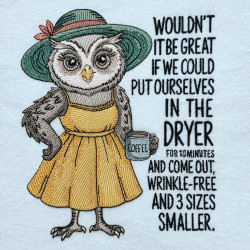 Funny Owl Dryer Quote