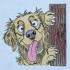 Funny Peeking Dog Sowing Tongue