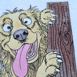Funny Peeking Dog Sowing Tongue