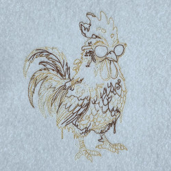 Funny Rooster Line Art