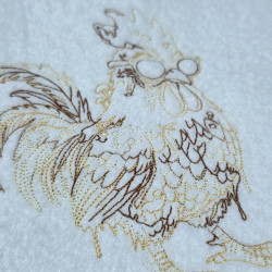 Funny Rooster Line Art