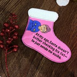 Funny Santa Stocking Mug Rug