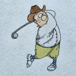 Funny Senior Golfer Swing