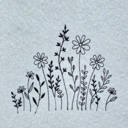 Garden Flowers Line Art