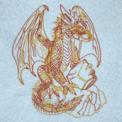Gemstone Dragon Line Art
