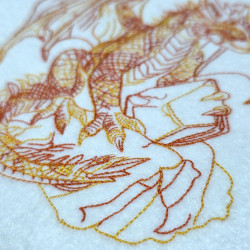 Gemstone Dragon Line Art