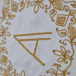 Geometric Floral Border With Slim Minimal Letter A