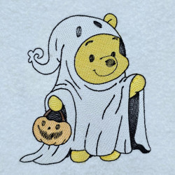 Ghost Honey Bear With Pumpkin