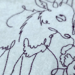 Girl With Reindeer Line Art