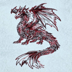 Glacier Dragon Line Art