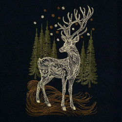 Golden Deer In Forest