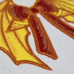 Golden Dragon Wing Ribbon Bow Applique