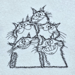 Goofy Cats Line Art